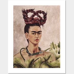 Self Portrait with Braid by Frida Kahlo Posters and Art